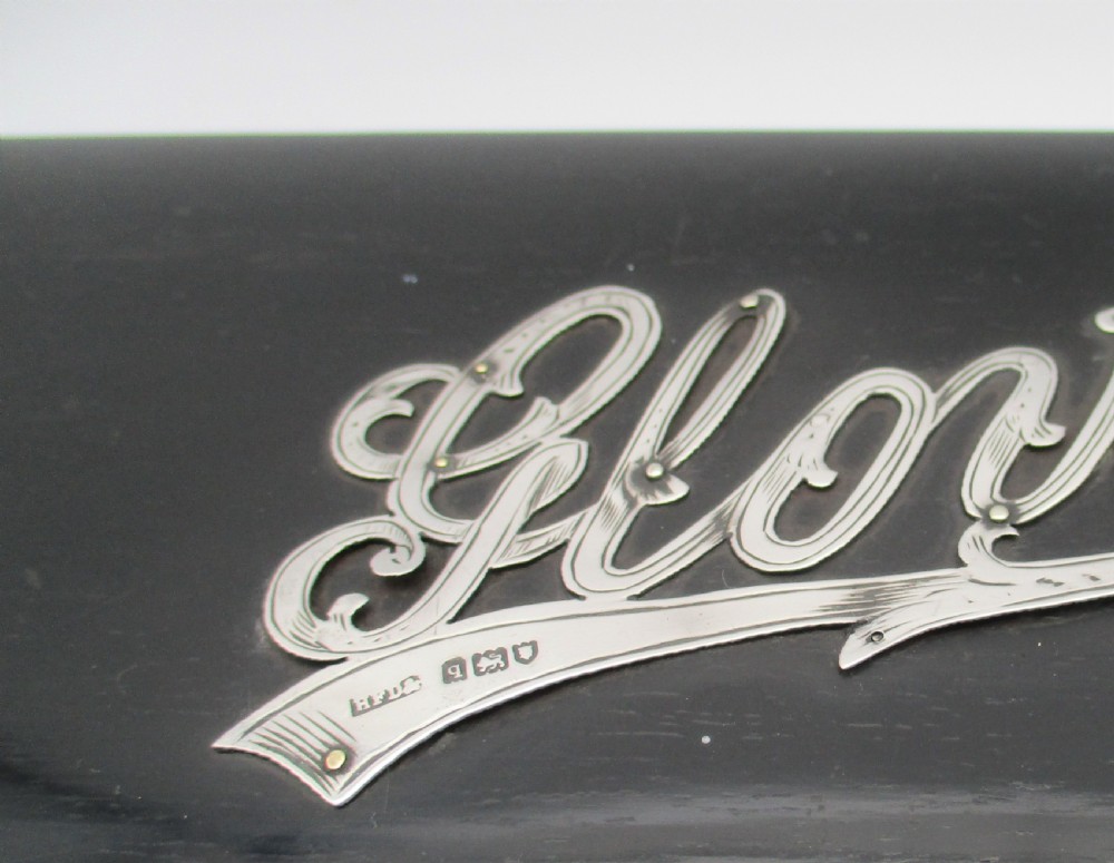 Fine Ebony and Silver Banded Glove Box - London 1911 View IV