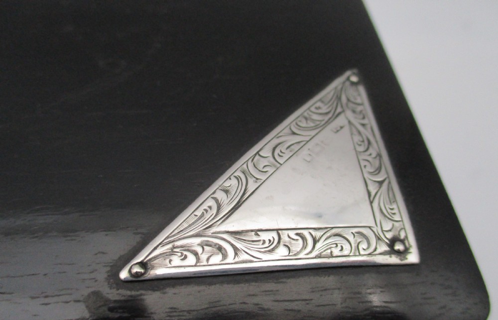 Fine Ebony and Silver Banded Glove Box - London 1911 View V