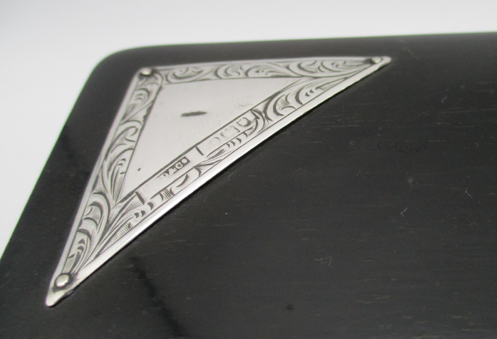 Fine Ebony and Silver Banded Glove Box - London 1911 View VI