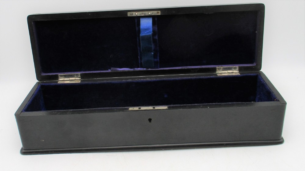 Fine Ebony and Silver Banded Glove Box - London 1911 View VII
