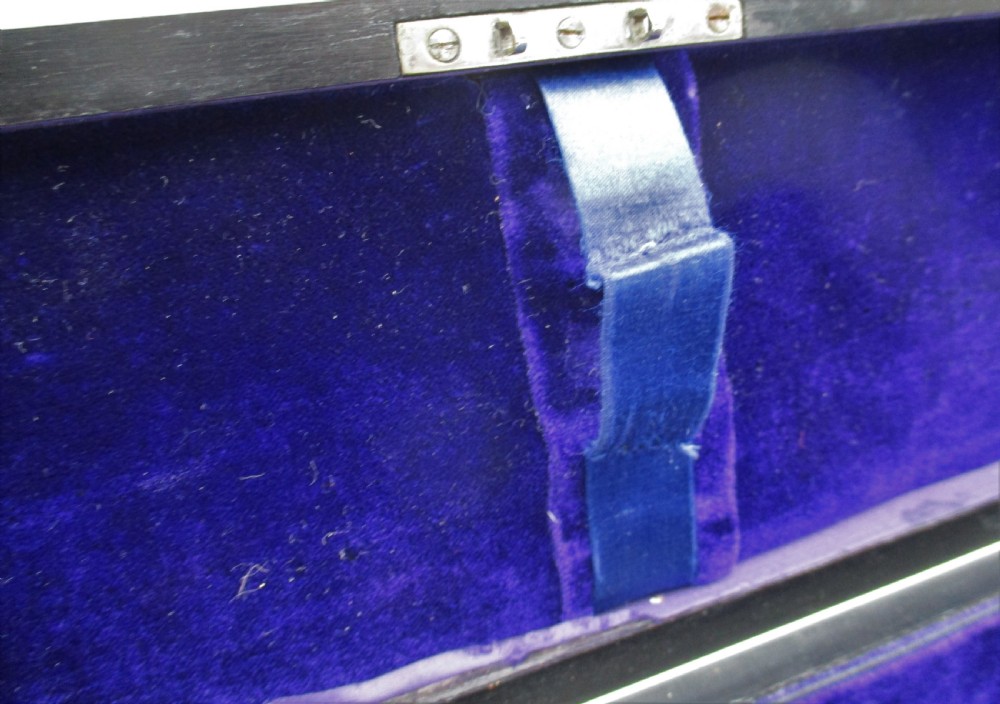 Fine Ebony and Silver Banded Glove Box - London 1911 View VIII