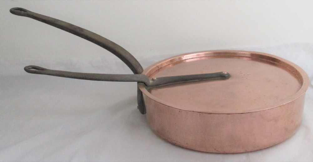 Very Large French Copper Lidded Saucepan by Duval c1880