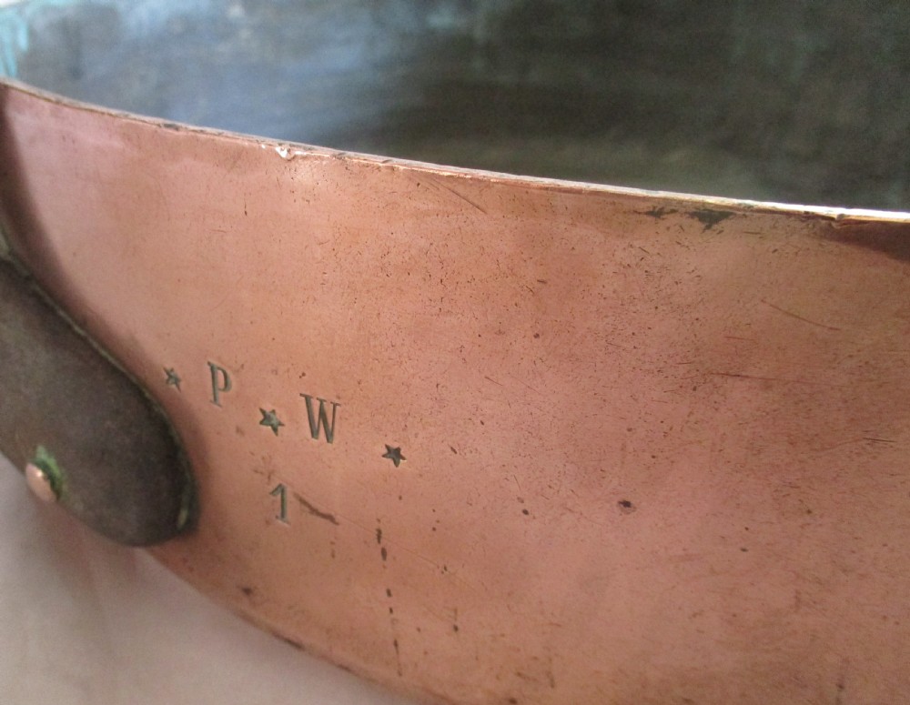 Very Large French Copper Lidded Saucepan by Duval c1880 View X