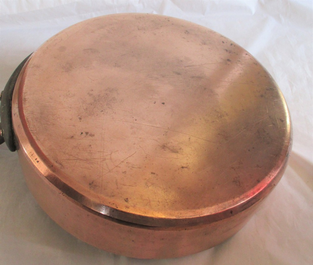 Very Large French Copper Lidded Saucepan by Duval c1880 View XI