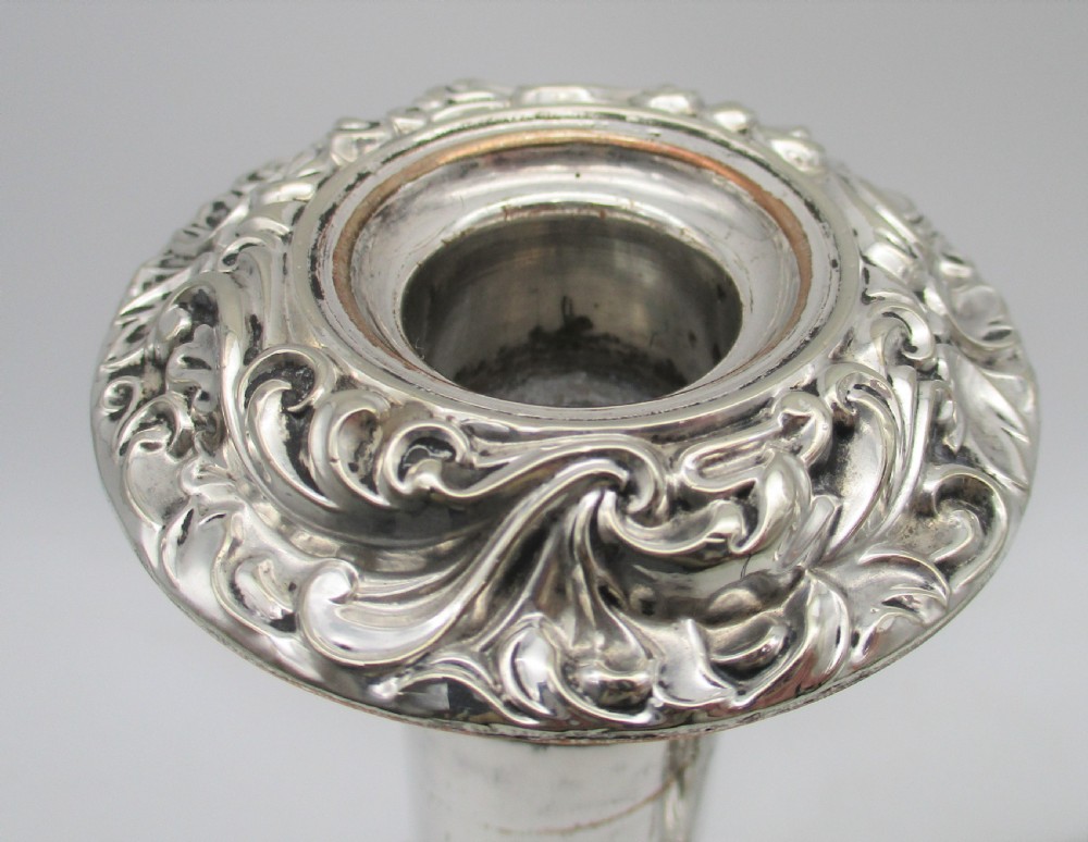 A Pair of Old Sheffield Plated Candlesticks c1830 View IV