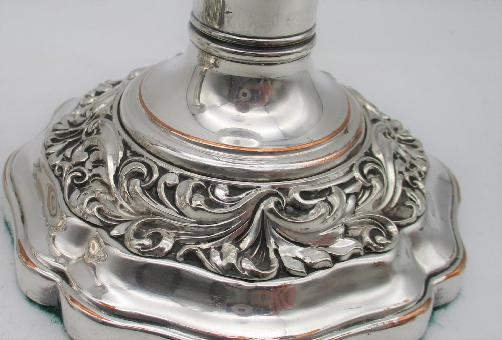 A Pair of Old Sheffield Plated Candlesticks c1830 View V