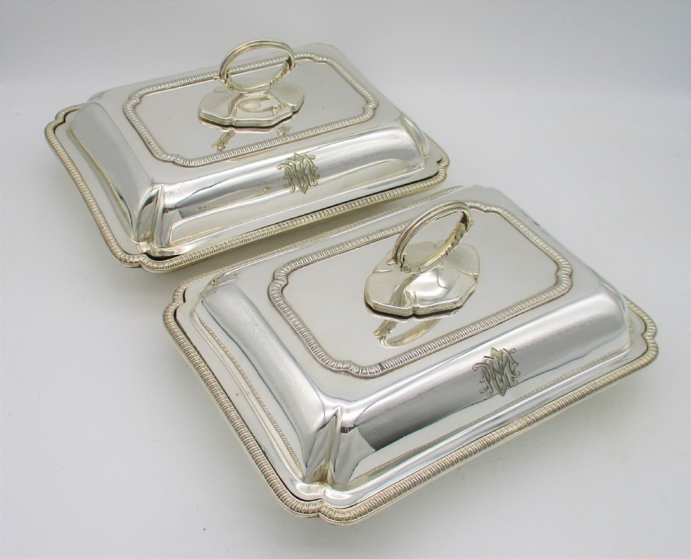 Small Pair of Silver Plated Tureens