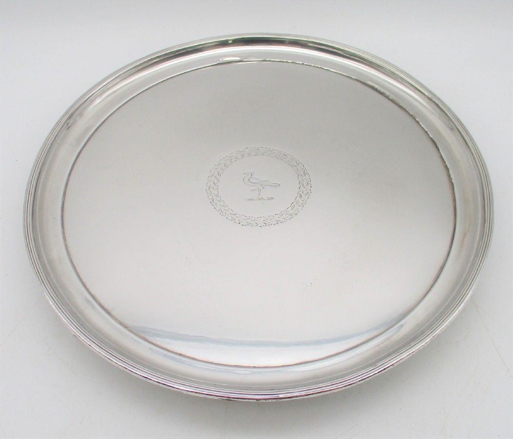 Old Sheffield Plated Card Tray with Crest c1820 View II