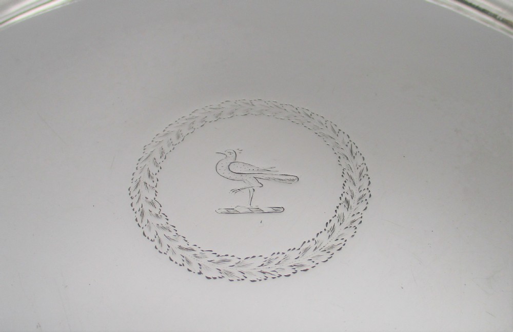Old Sheffield Plated Card Tray with Crest c1820 View IV