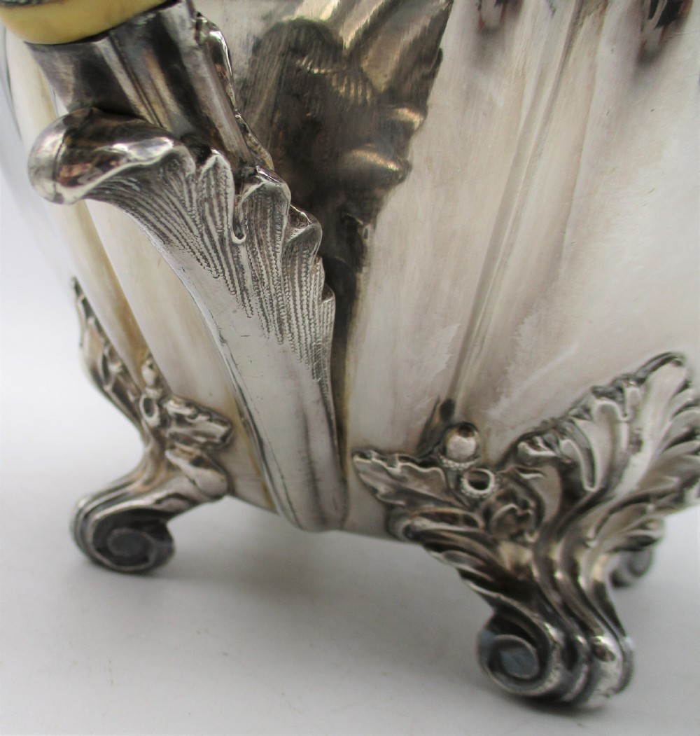 Old Sheffield Plated Tea Pot with Flower Finial by Roberts Smith & Co c1830 View IX