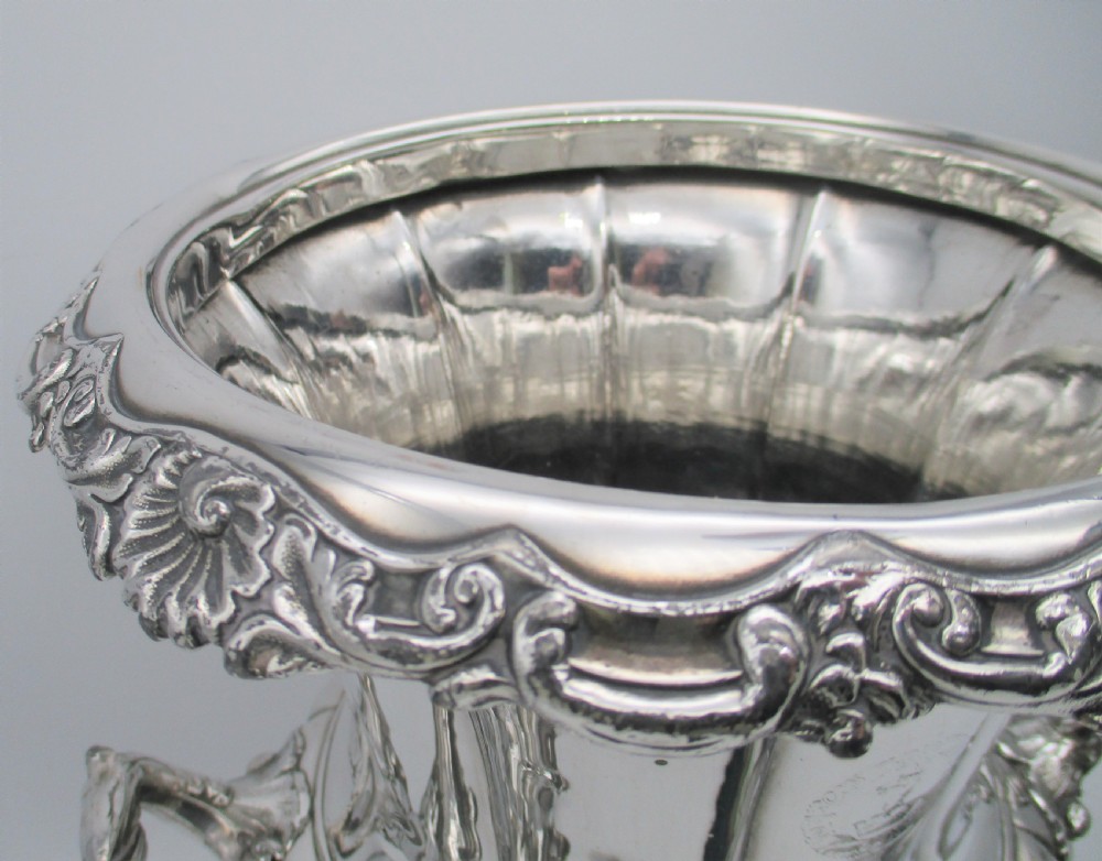 Superb 19th Century Silver Plated Wine Cooler View VI