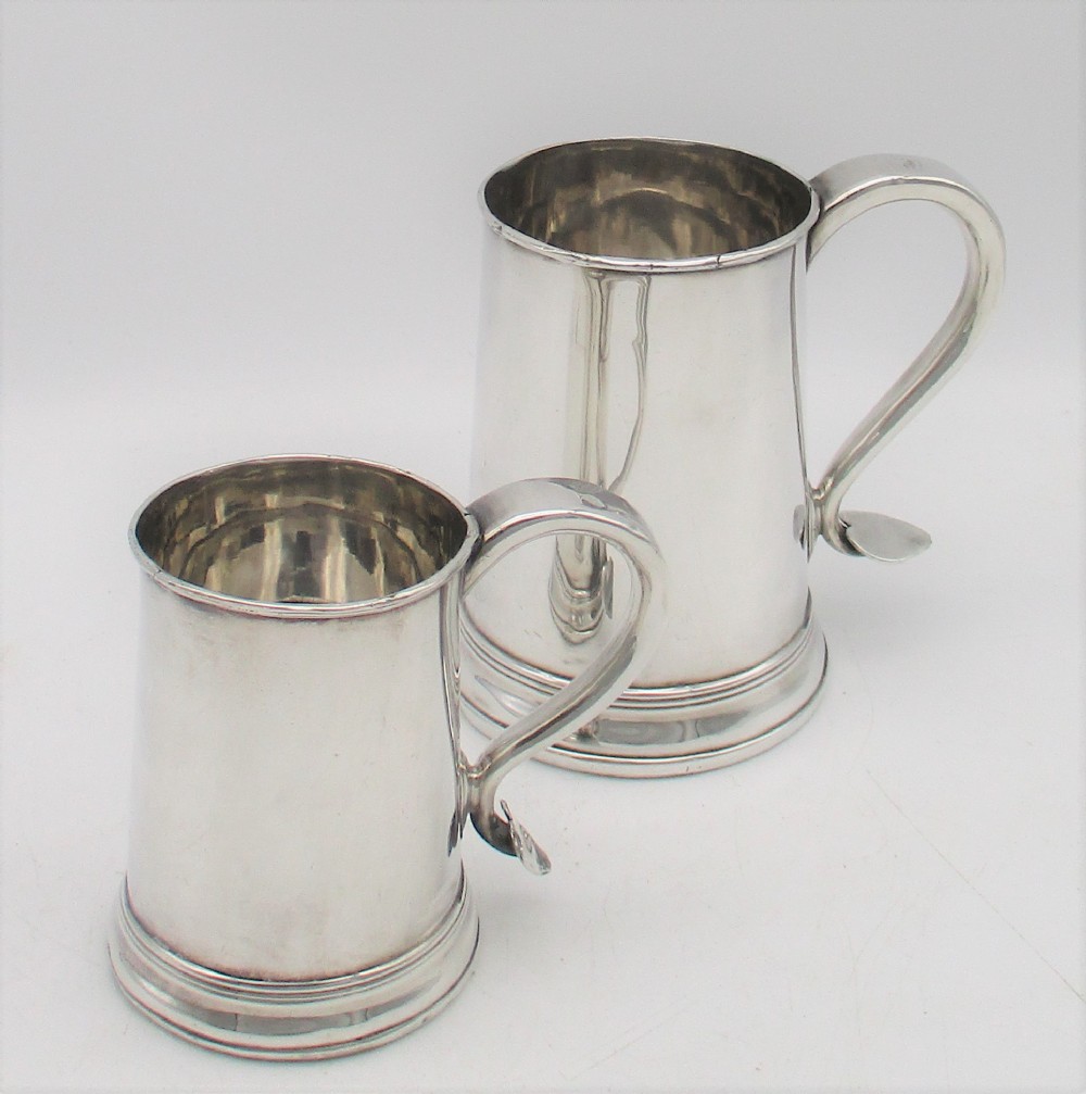 Pair of Old Sheffield Plated Tankards N Smith & Co c1780