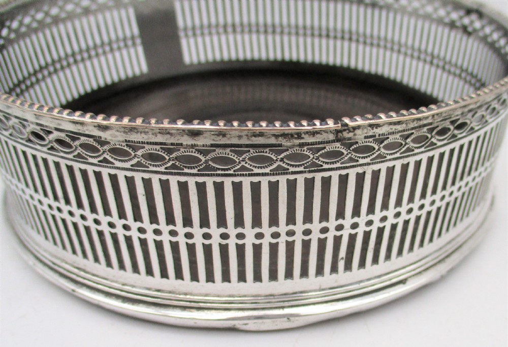 Fine Pair of Old Sheffield Plated Wine Bottle Coasters c1780 View VII