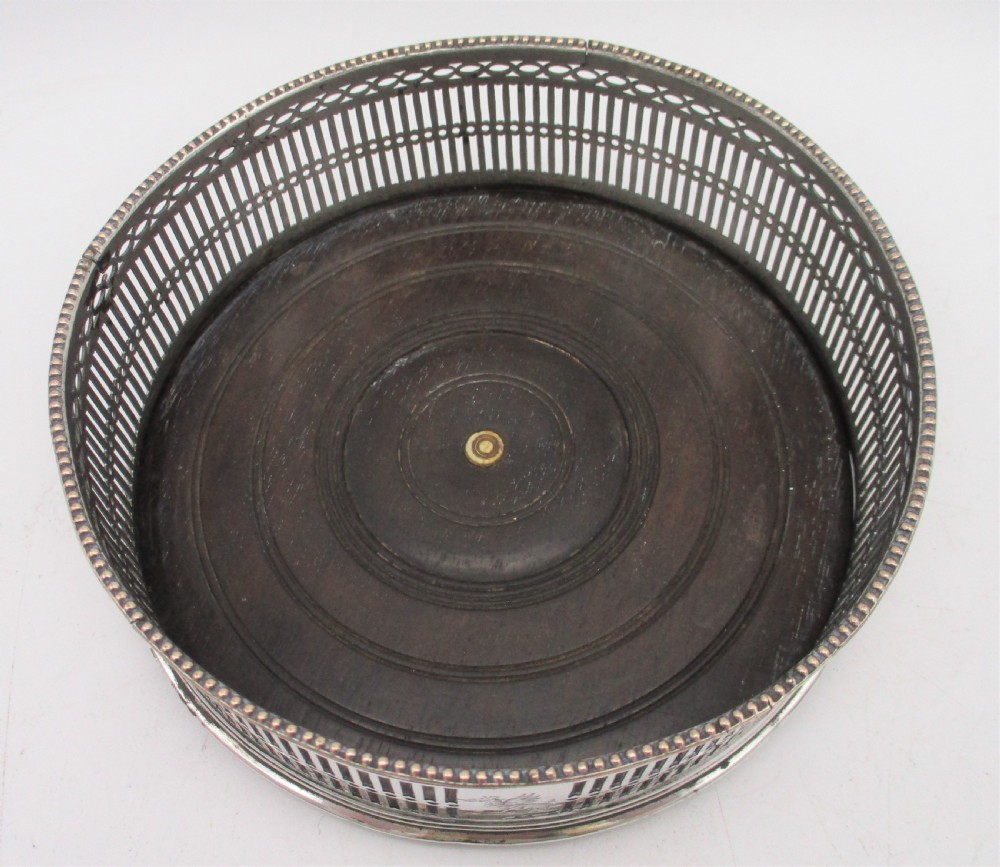 Fine Pair of Old Sheffield Plated Wine Bottle Coasters c1780 View VIII