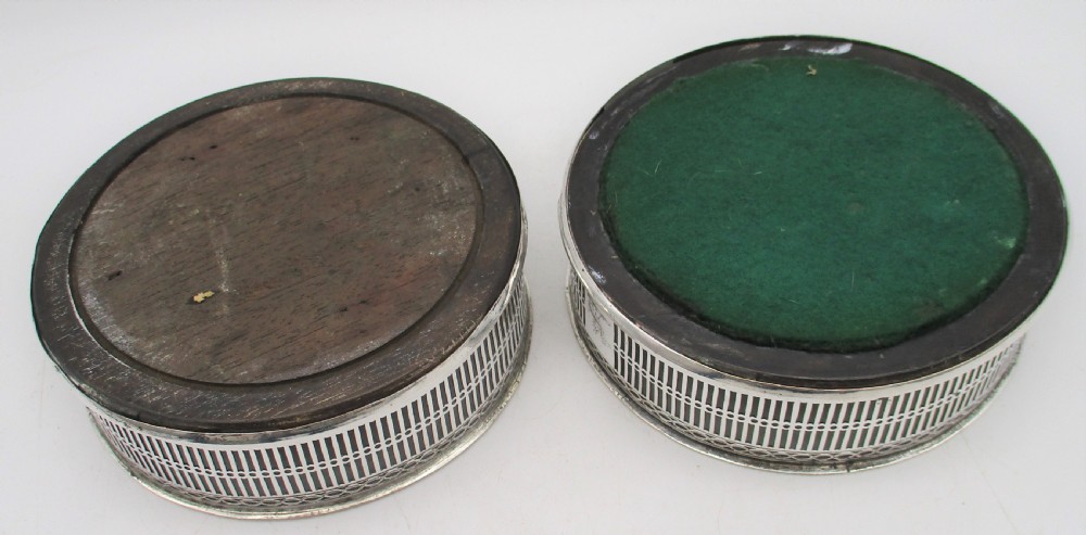 Fine Pair of Old Sheffield Plated Wine Bottle Coasters c1780 View IX
