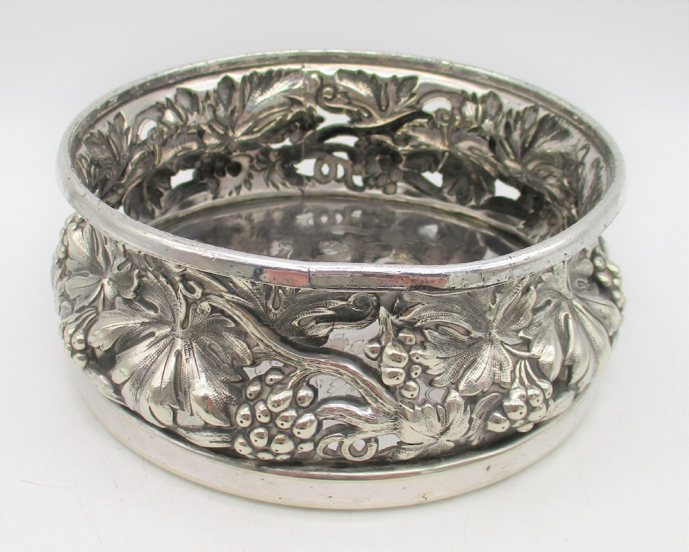 Fine Large Old Sheffield Plated Wine Bottle Coaster by Dixon & Sons c1835 View II