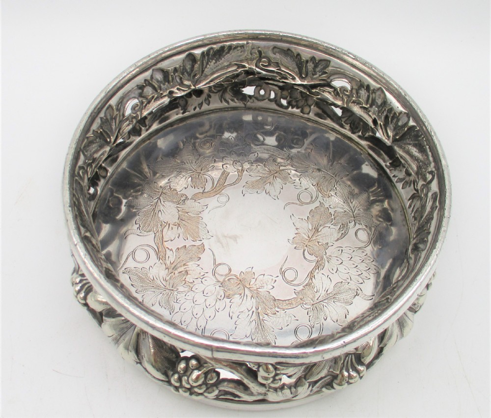 Fine Large Old Sheffield Plated Wine Bottle Coaster by Dixon & Sons c1835 View III