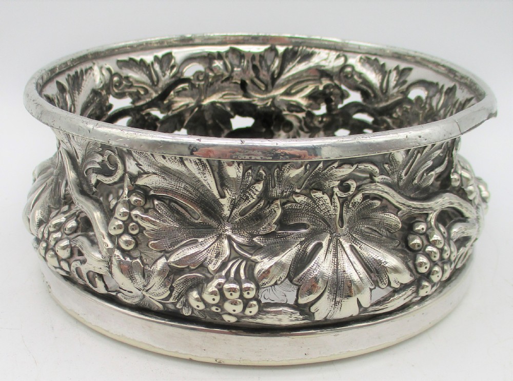 Fine Large Old Sheffield Plated Wine Bottle Coaster by Dixon & Sons c1835 View IV