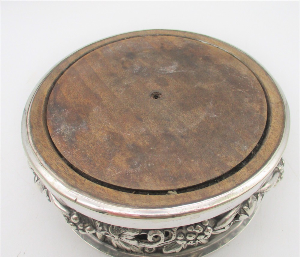 Fine Large Old Sheffield Plated Wine Bottle Coaster by Dixon & Sons c1835 View VII