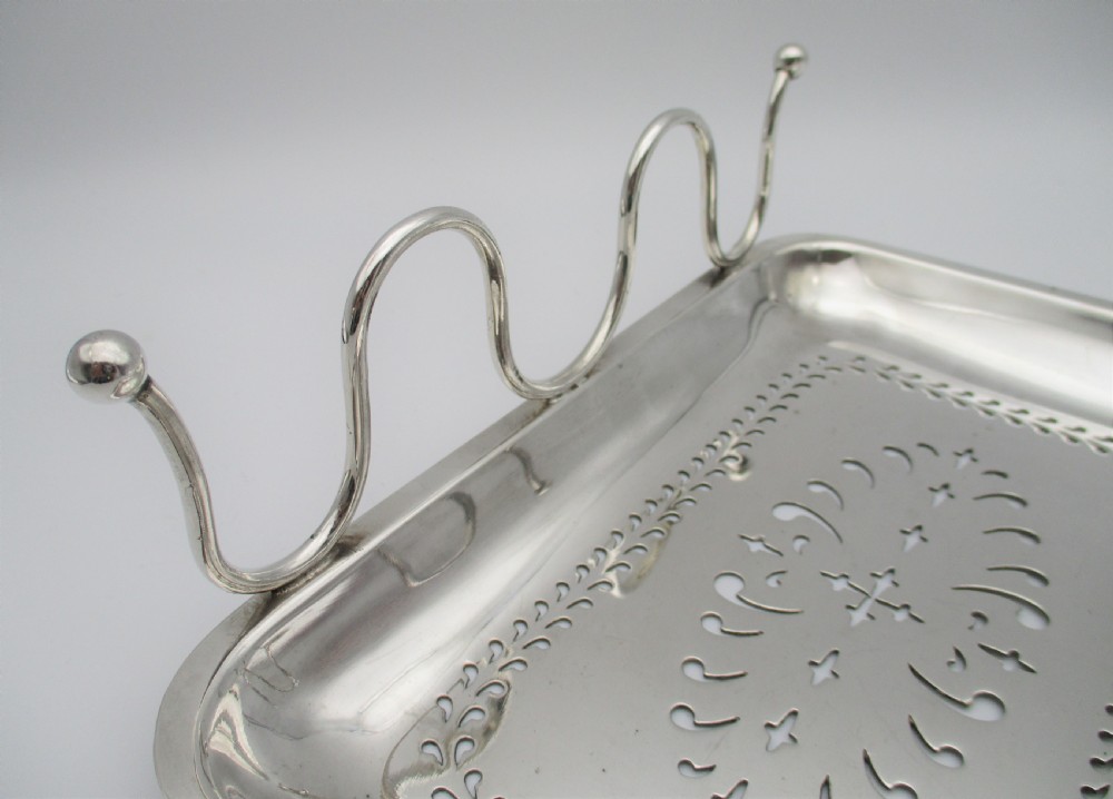 An Unusual Small Silver Plated Serving Tray c1890 View X