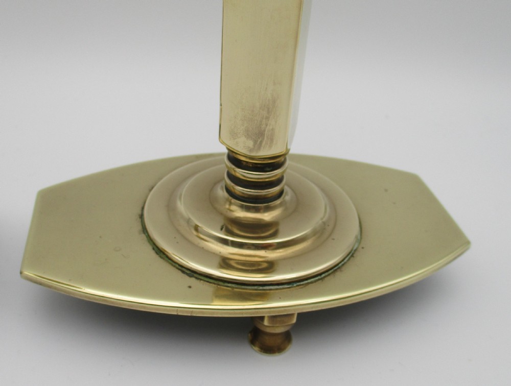 A Fabulous Pair of Arts & Crafts Brass Candlesticks View IV
