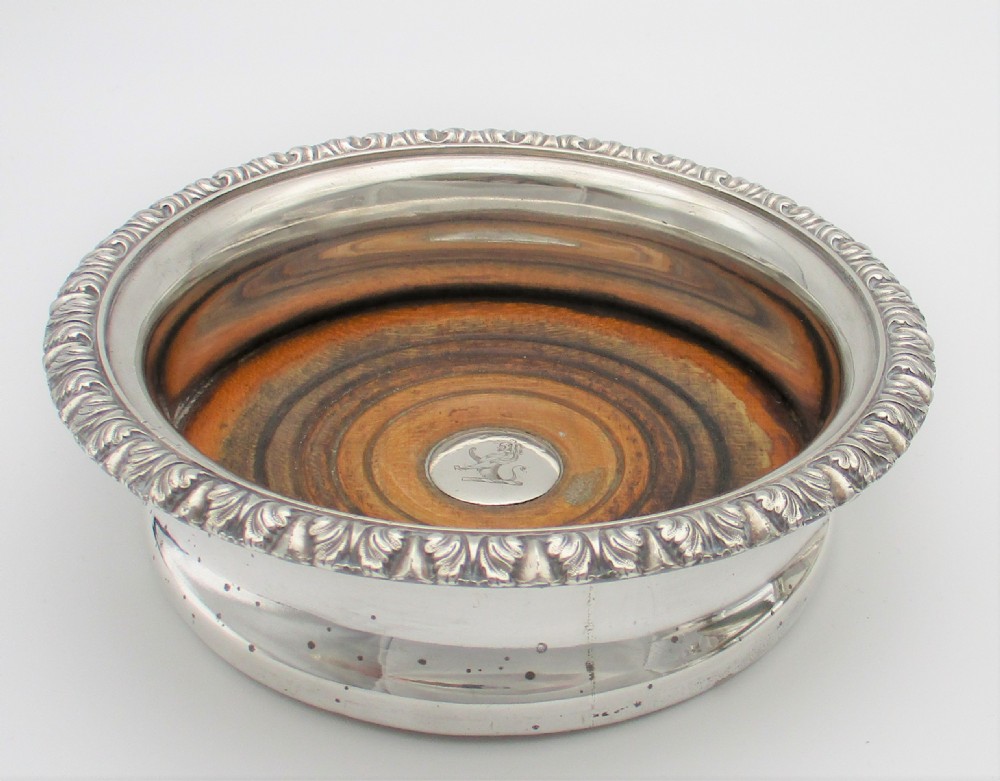 A Rare Set of 4 Old Sheffield Plated Wine Bottle Coasters c1830 View VI