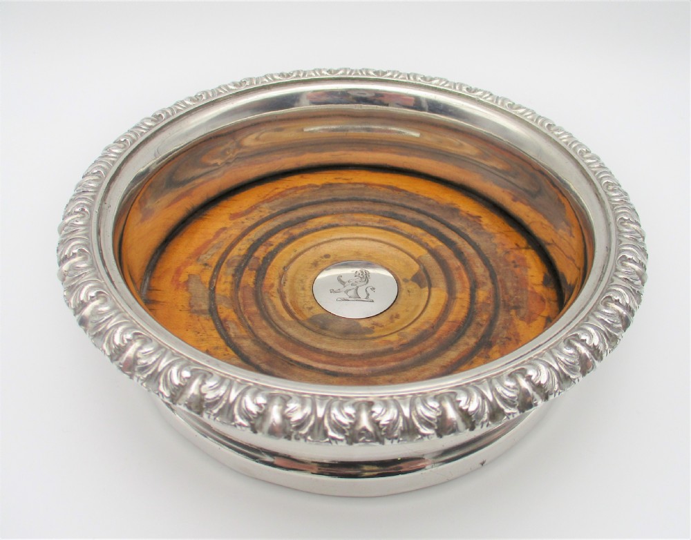 A Rare Set of 4 Old Sheffield Plated Wine Bottle Coasters c1830 View VII
