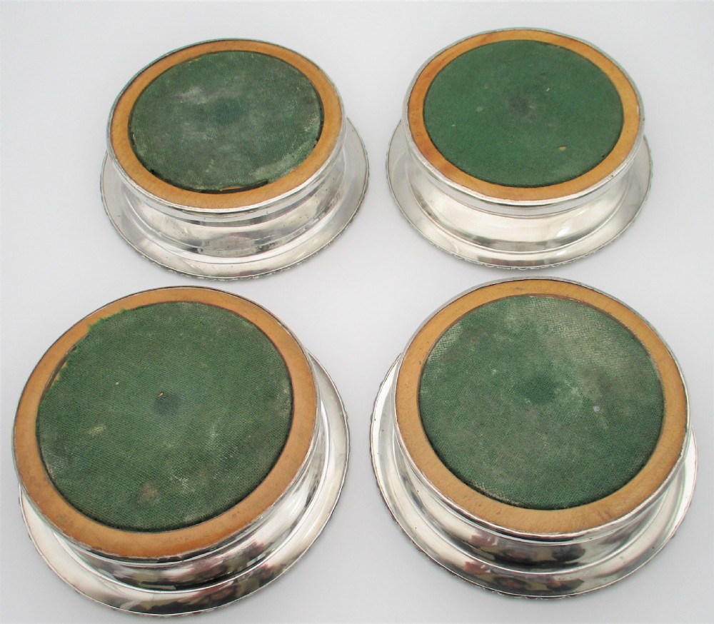 A Rare Set of 4 Old Sheffield Plated Wine Bottle Coasters c1830 View IX
