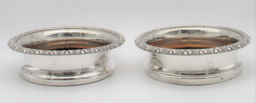 A Rare Set of 4 Old Sheffield Plated Wine Bottle Coasters c1830 View X