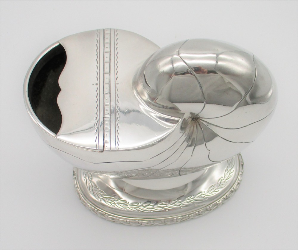 Late 19th Century Silver Plated Spoon Warmer - Nautilus Shell - Atkin Bros View III