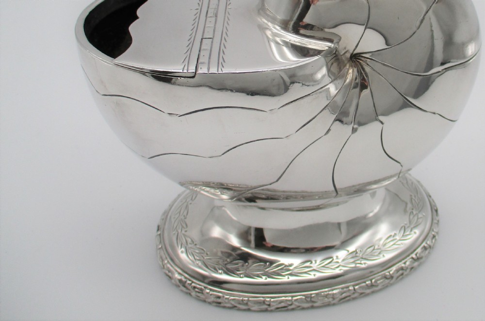 Late 19th Century Silver Plated Spoon Warmer - Nautilus Shell - Atkin Bros View IV