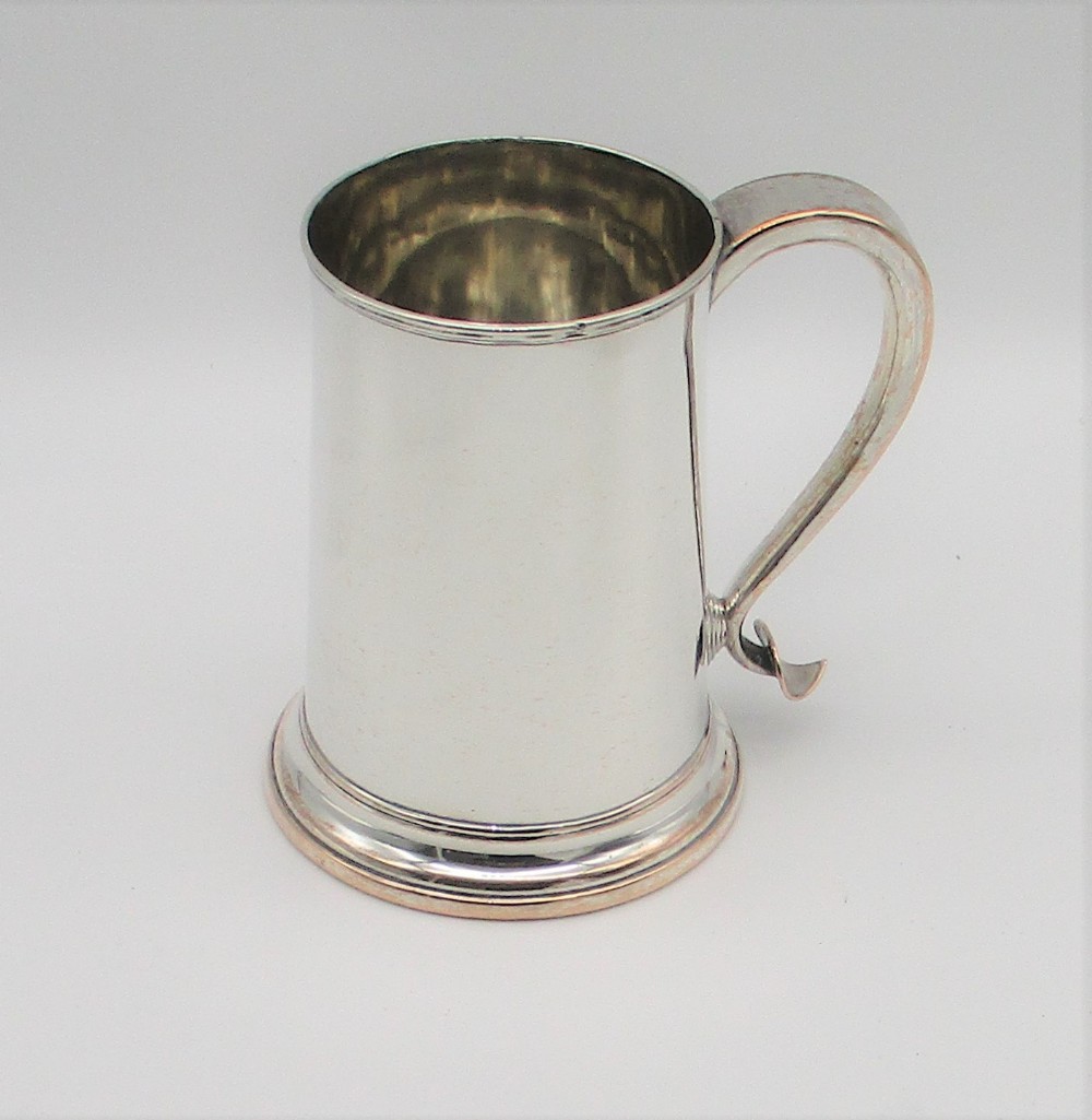 A Georgian Old Sheffield Plated Pint Tankard