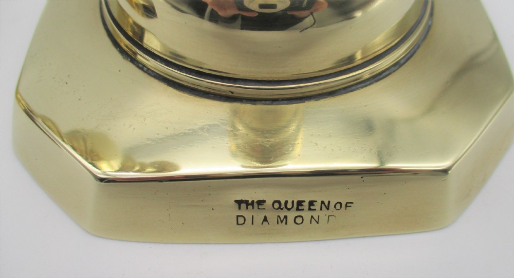 Set of 4 Brass Candlesticks - King & Queen of Diamonds 1897 View VI
