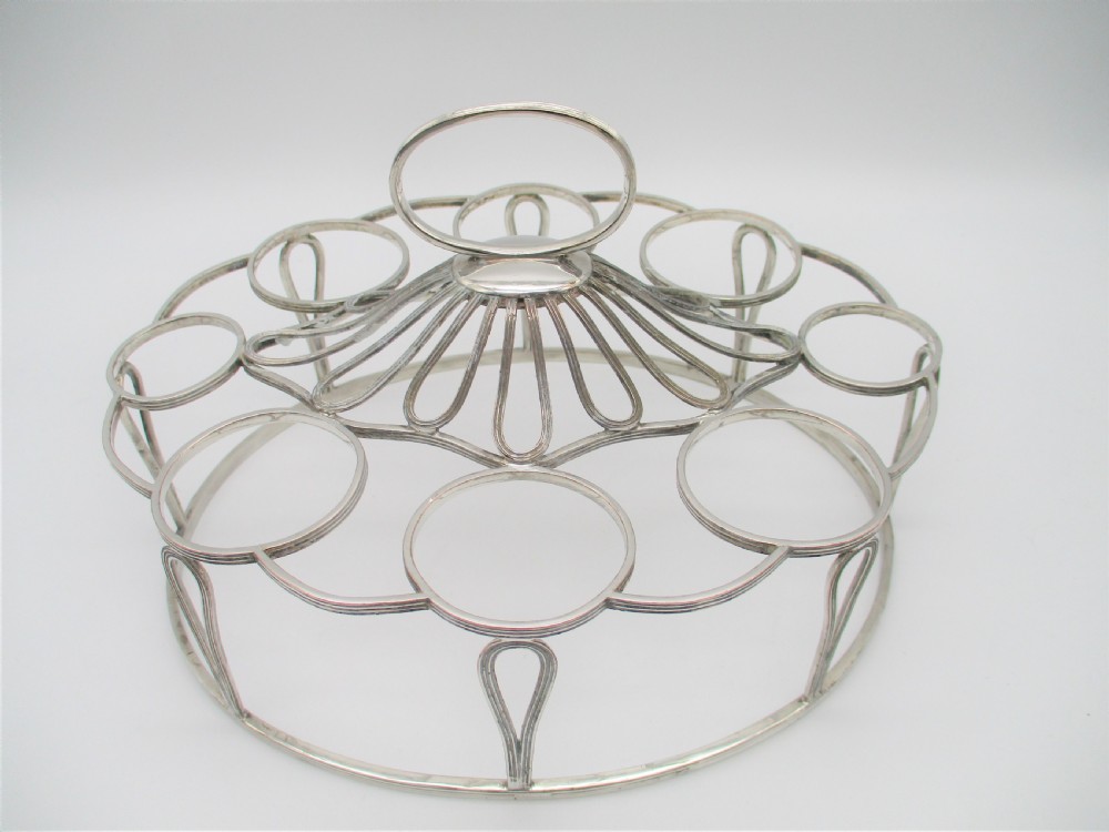 Fine 19th Century Wirework Silver Plated Egg Cruet View III