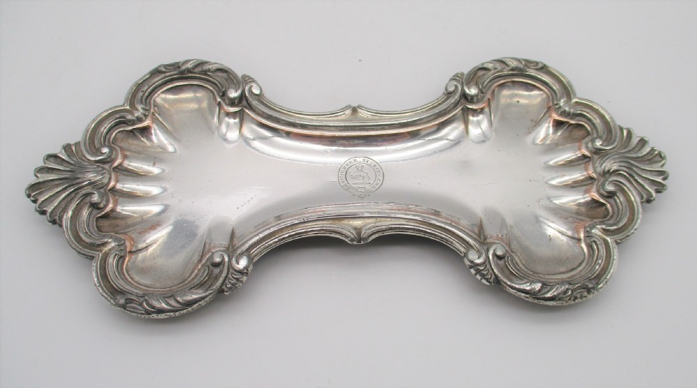 A Fine Pair of Old Sheffield Plated Candle Snuffer Snips on Tray View V