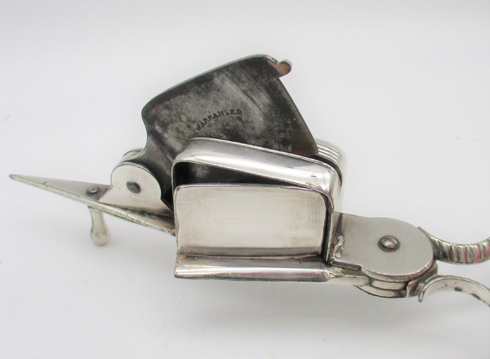 A Fine Pair of Old Sheffield Plated Candle Snuffer Snips on Tray View VIII