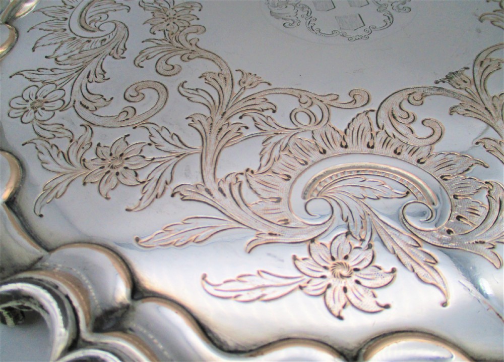 Large 19th Century Old Sheffield Plated Tray by Waterhouse Hatfield View III