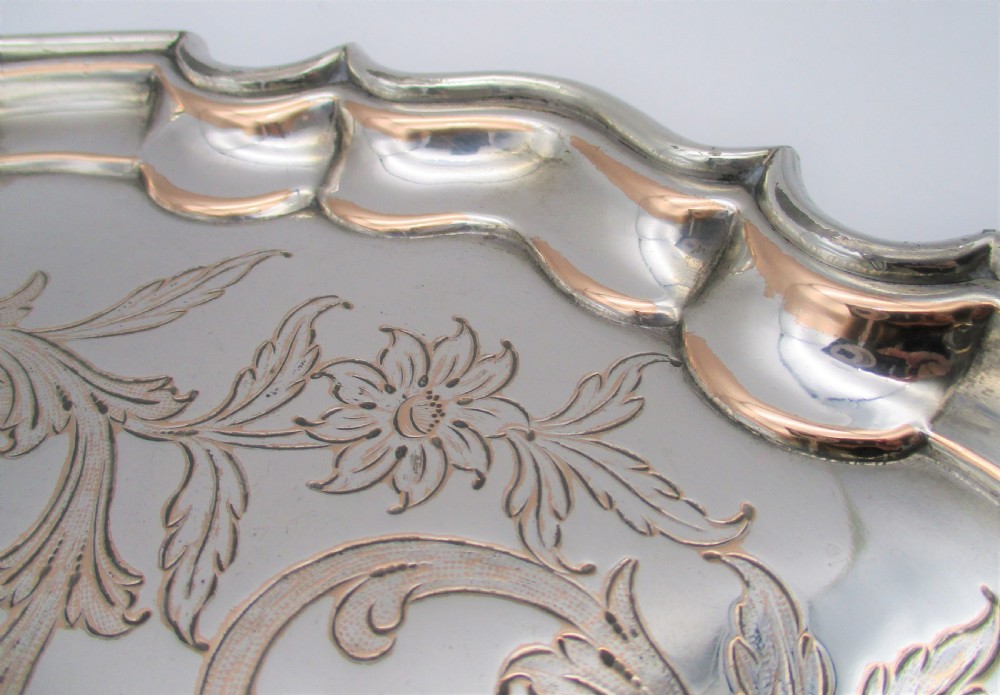 Large 19th Century Old Sheffield Plated Tray by Waterhouse Hatfield View V