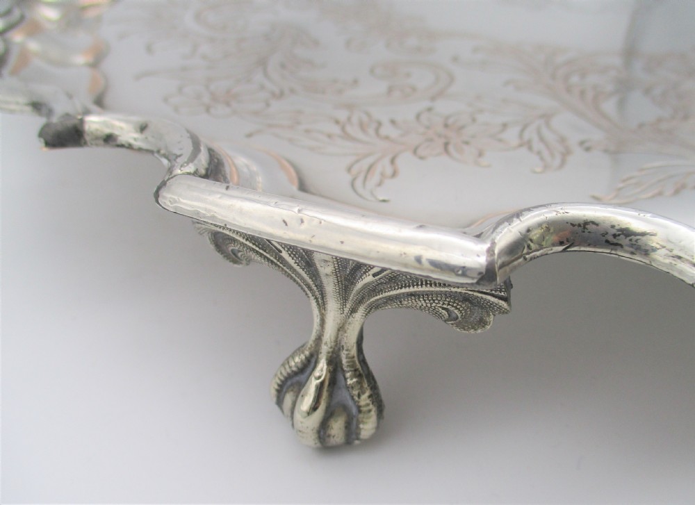 Large 19th Century Old Sheffield Plated Tray by Waterhouse Hatfield View VI