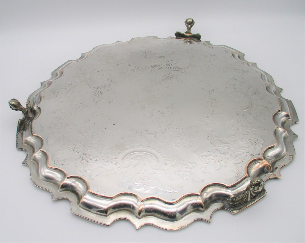 Large 19th Century Old Sheffield Plated Tray by Waterhouse Hatfield View VII