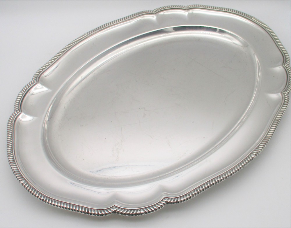 A Large Heavy Silver Plated Meat Platter c1850 19.5