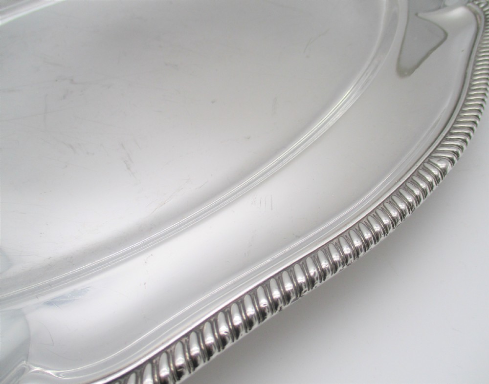A Large Heavy Silver Plated Meat Platter c1850 19.5