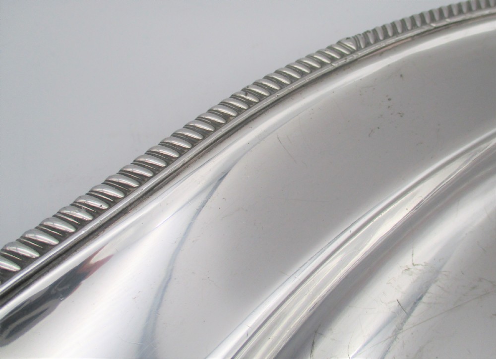 A Large Heavy Silver Plated Meat Platter c1850 19.5