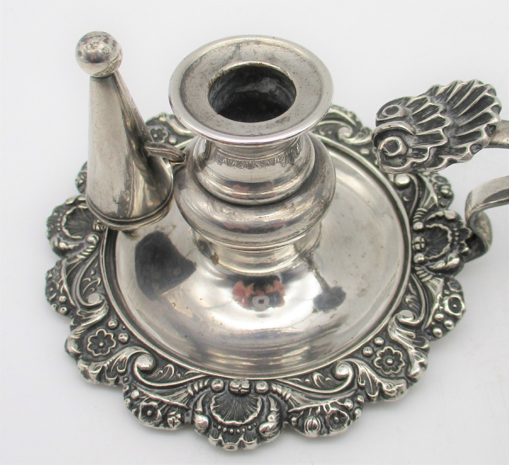 A Rare Small Pair of Old Sheffield Plated Chamber Candlesticks  View III