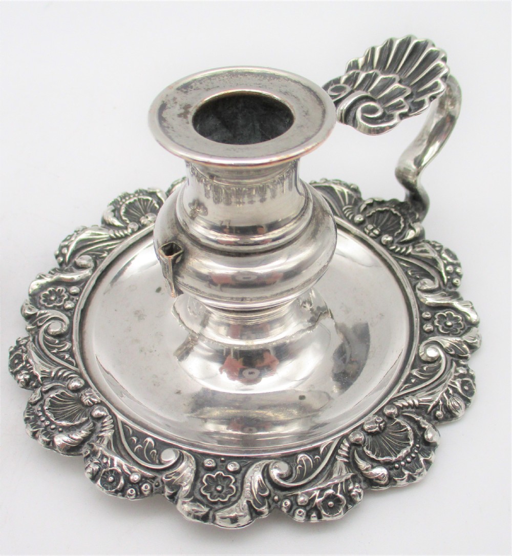 A Rare Small Pair of Old Sheffield Plated Chamber Candlesticks  View IV