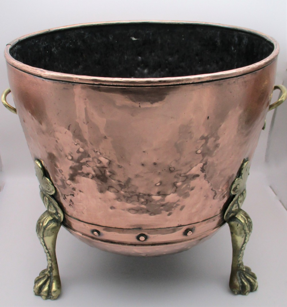 A Late 19th Century Copper & Brass Fireside Log Bucket View II