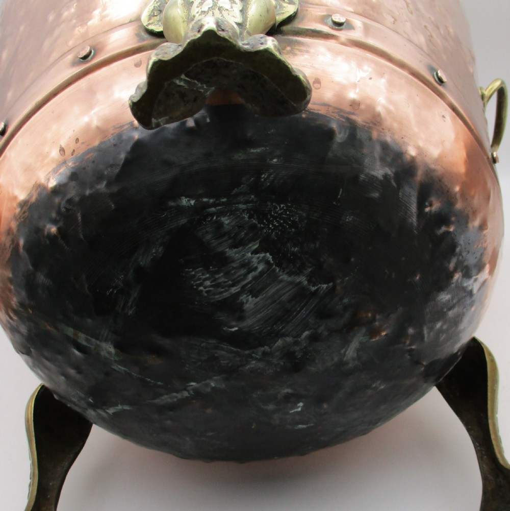 A Late 19th Century Copper & Brass Fireside Log Bucket View X