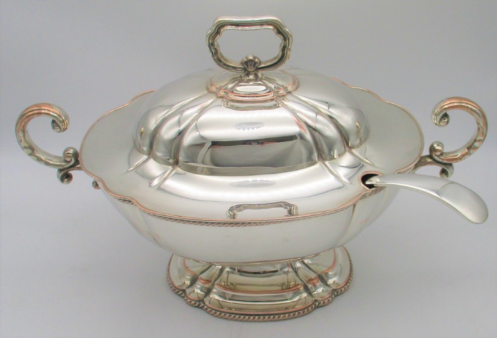 A Fine 19th Century Silver Plated Soup Tureen in a Neo Classical Style View II