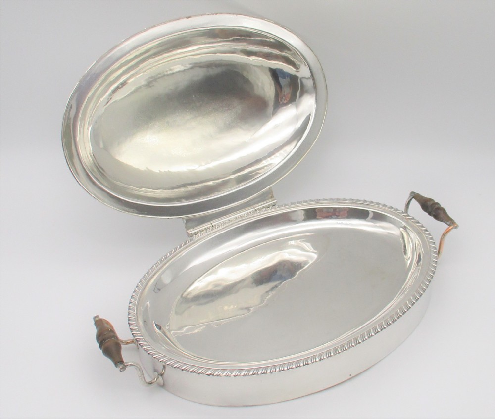 Fine Small Old Sheffield Plated Warming Dish c1800  View IV
