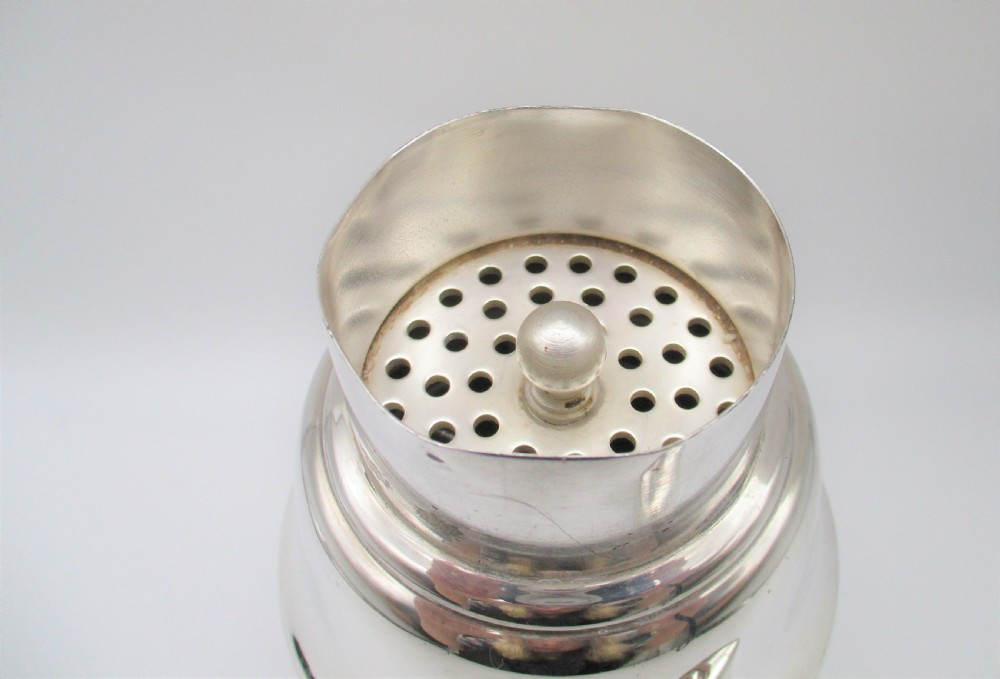 A Good Art Deco Silver Plated Cocktail Shaker by Suckling View V